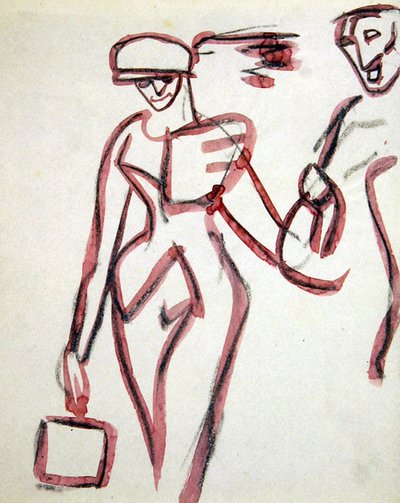 Promeneur avec compagnon - Henri Gaudier Brzeska