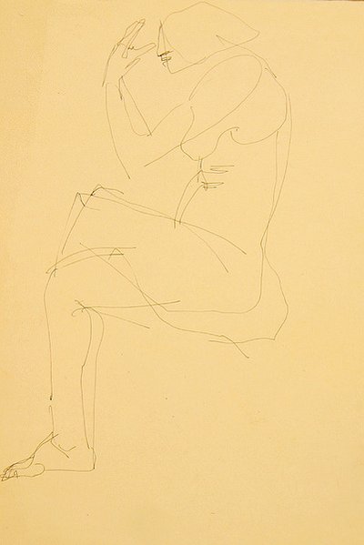 Sophie nue, assise, jambes croisées - Henri Gaudier Brzeska