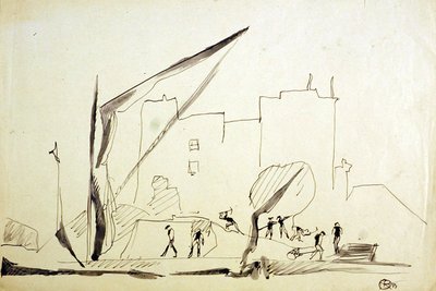 Péniche sur la Tamise aux Docks de Londres - Henri Gaudier Brzeska