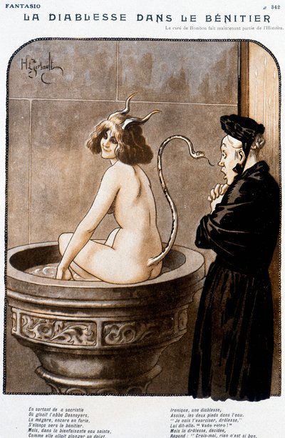Le Diable dans le bénitier - par Henry Gerbault (1863-1930), dans « Fantasio » du 01/02/1926 - Henri Gerbault