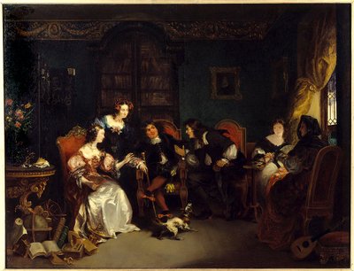 Trissotin et Vadius disputent. Scène tirée de la pièce de Molière « Les femmes savantes » ; acte 3, scène 5 - Henri Hippolyte Poterlet
