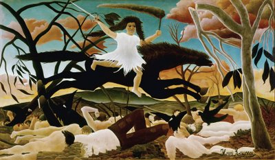 La Guerre ou la chevauchée de la Discorde. Peinture par Henri Rousseau dit le Douanier Rousseau (1844-1910). 1894 - Henri J.F. Rousseau