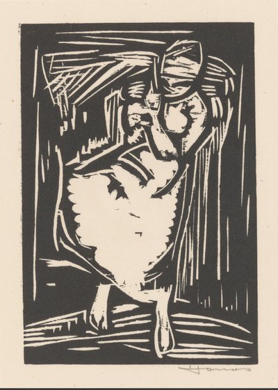 Femme portant un sac sur son dos - Henri Jonas (signed by artist)