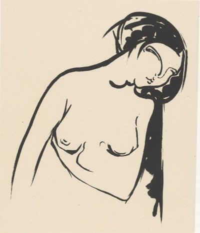 Femme nue touchant sa poitrine - Henri Jonas