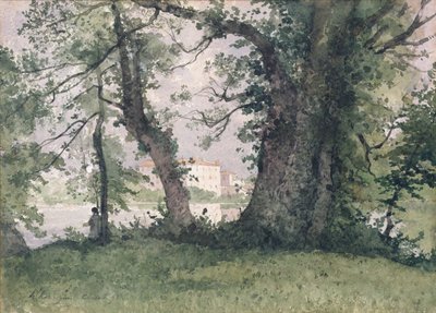 Un pêcheur sur une rive, 1894 - Henri Joseph Harpignies