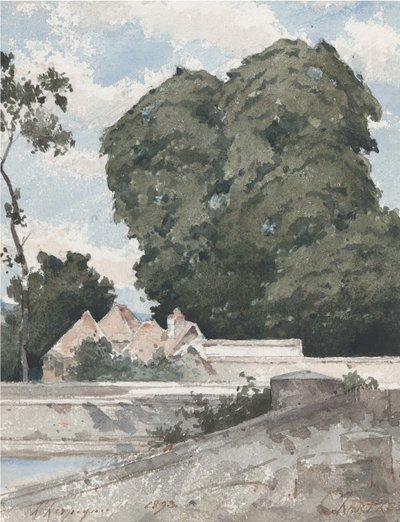 Vue des remparts à Chartres - Henri Joseph Harpignies