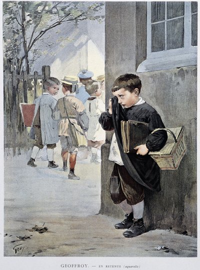 En retenue - aquarelle par Geoffroy dans "Le Figaro Illustré", mai 1901 - Henri Jules Jean Geoffroy