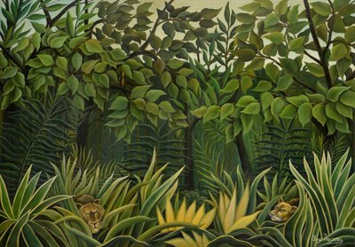 Deux lions en observation dans la jungle, 1909-1910 - Henri Julien Félix Rousseau
