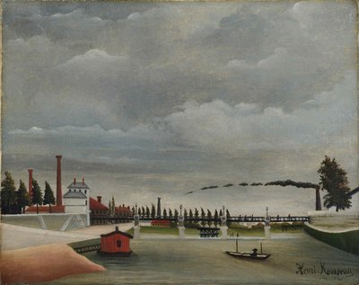 Vue de la passerelle à Passy - Henri Julien Félix Rousseau