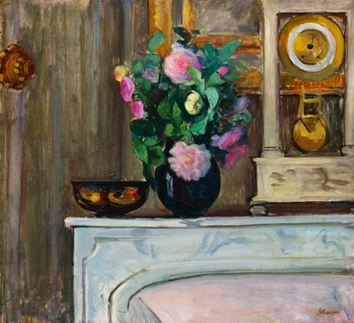 Bouquet de fleurs sur la cheminée, 1920 - Henri Lebasque