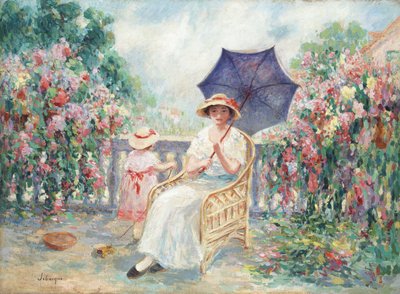Jeune fille et enfant sur une terrasse, 1914-15 - Henri Lebasque