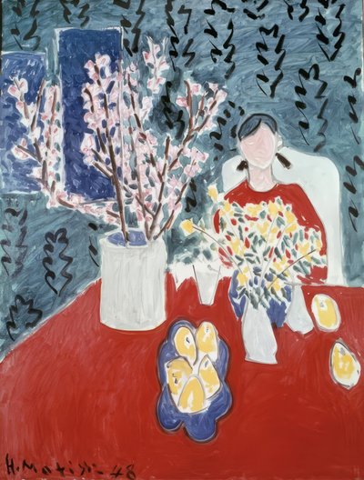 Branches de prunier sur fond vert - Henri Matisse