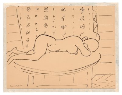 Femme nue allongée à plat ventre sur une table - Henri Matisse
