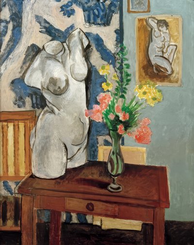 Le torse de plâtre, bouquet des fleurs - Henri Matisse