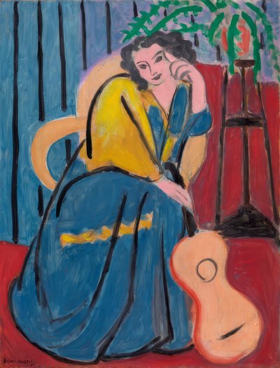 Fillette en jaune et bleu avec guitare - Henri Matisse