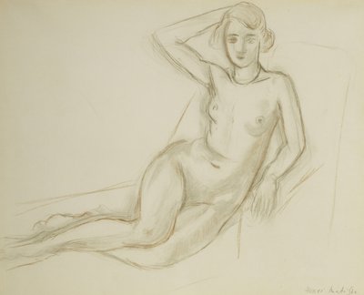 Nude Sitting on a Reclining Chair ; Nu Assis sur une Chaise Longue - Henri Matisse