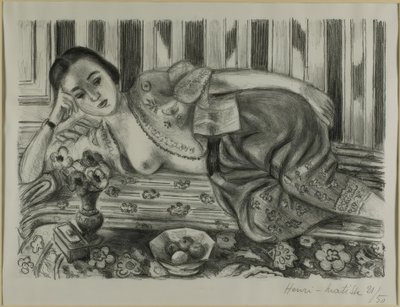 Odalisque en pantalon de satin rouge - Henri Matisse