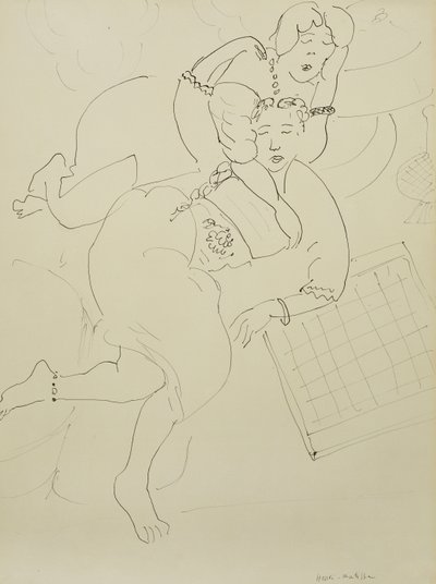 Odalisques avec damier, vers 1928 (plume et encre noire sur papier) - Henri Matisse