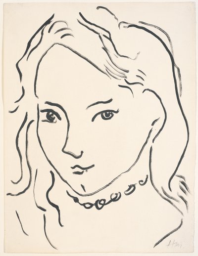 Portrait de Marguerite, vers 1906-1907 (pinceau et encre de Chine sur papier) - Henri Matisse
