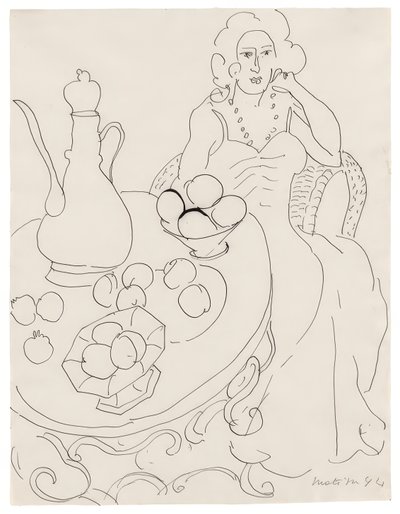 Femme assise devant une table de service - Henri Matisse