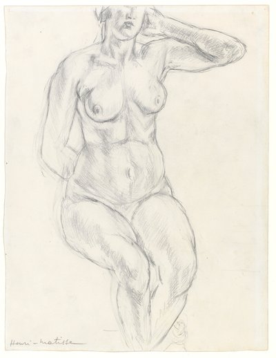 Nu assis, vers 1918 (graphite et craie noire sur papier) - Henri Matisse
