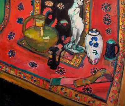 Statuette et vases sur un tapis oriental - Henri Matisse