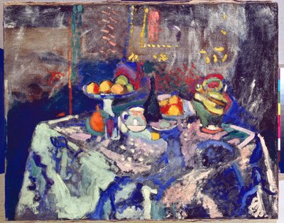Vase, bouteille et fruits, vers 1906 (huile sur toile) - Henri Matisse