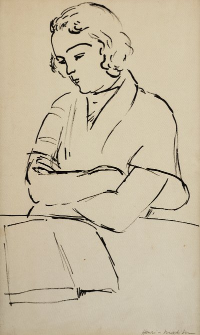 Femme lisant, vers 1922 (plume et encre noire sur papier) - Henri Matisse