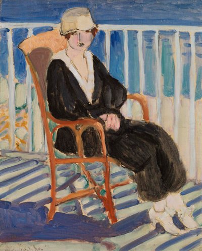 Jeune fille au balcon sur la mer (Young Girl on a Balcony over the Ocean) - Henri Matisse