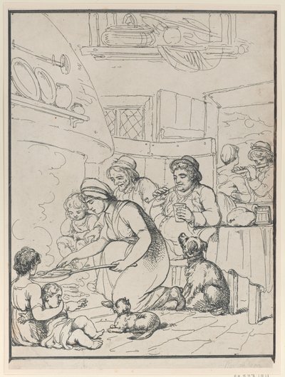 Paysans, au coin du feu, 1799 - Henri Merke