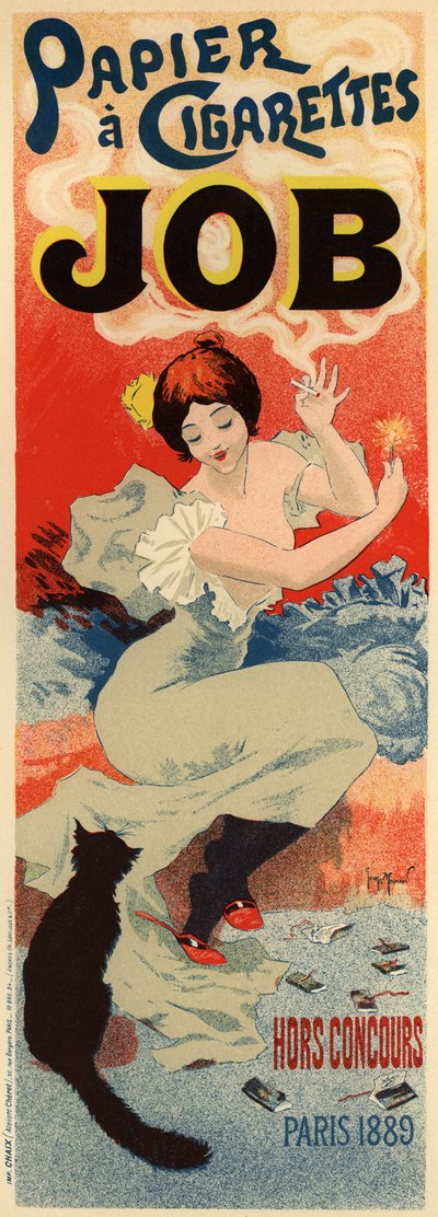 Affiche publicitaire pour le papier de soie Job, vers 1900 - Henri Meunier