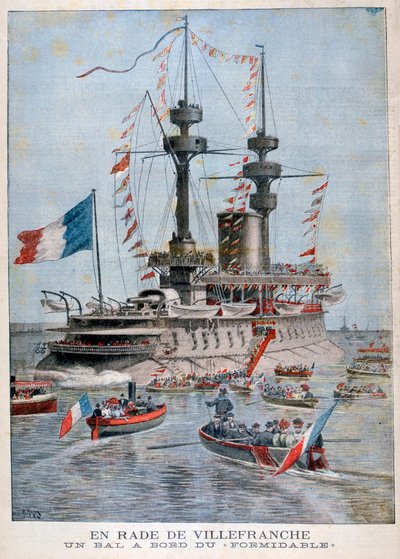 Un bal à bord du cuirassé Formidable, port de Villefranche, France, 1896 - Henri Meyer