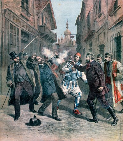 Assassinat de M. Beltchef en présence de M. Stambouloff, Bulgarie, 1891 - Henri Meyer
