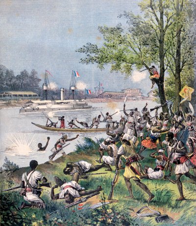 Attaque des villageois de Dahomey par les Français - Henri Meyer