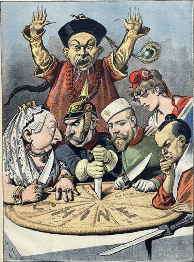 La Chine - le gâteau des rois et... des empereurs Caricature, 1898 - Henri Meyer