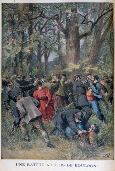 Combat entre gendarmes et civils dans le Bois de Boulogne, Paris, 1895 - Henri Meyer