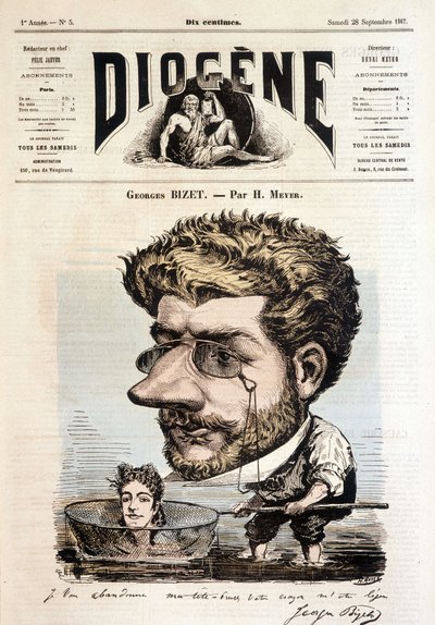 Portrait de Georges Bizet par Meyer - dans "Diogène", 28/09/1867 - Henri Meyer