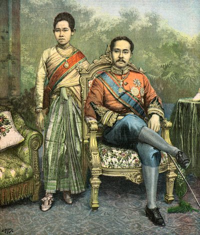 Portrait du roi Rama 5 et de la reine Savang Vadhana - Henri Meyer