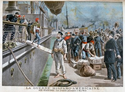 Prisonniers espagnols arrivant à Key-West, guerre hispano-américaine, 1898 - Henri Meyer