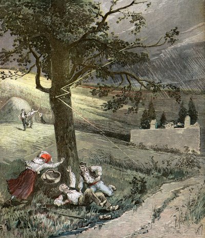 Trois personnes frappées par la foudre - Henri Meyer