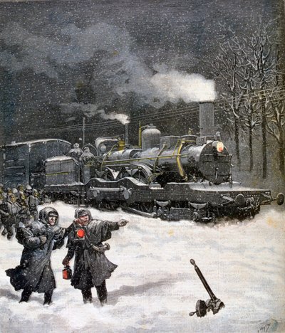 Train bloqué par la neige, France, 1892 - Henri Meyer