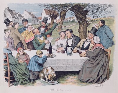 Célébration de mariage, fin du XIXe siècle - Henri Pille