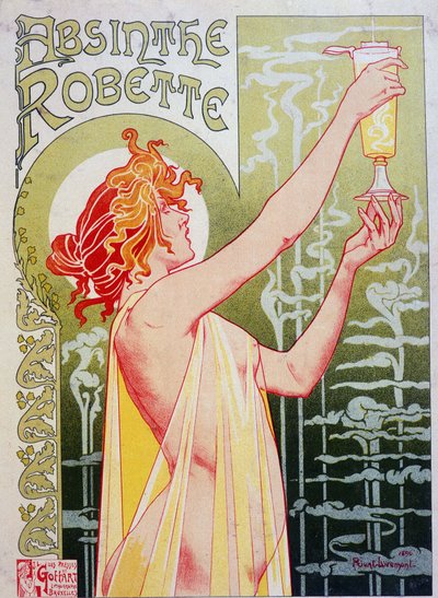 Affiche publicitaire pour « Absinthe Robette » par Privat Livemont - Henri Henri Antoine Théodore Livemont