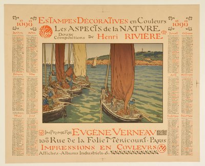 Kalender für 1898: Dekorative Drucke in Farben, Die Aspekte der Natur, zwölf Kompositionen von Henri Rivière - Henri Rivière