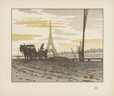 Du quai de Passy. Charbonniers [Les trente-six vues de la tour Eiffel] - Henri Rivière