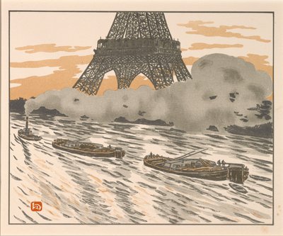 Les Barges des Trente-six Vues de la Tour Eiffel - Henri Rivière