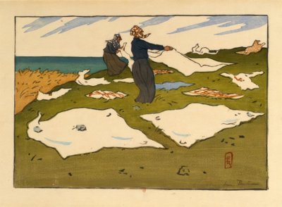 Femmes séchant du linge (Saint-Briac) - Henri Rivière