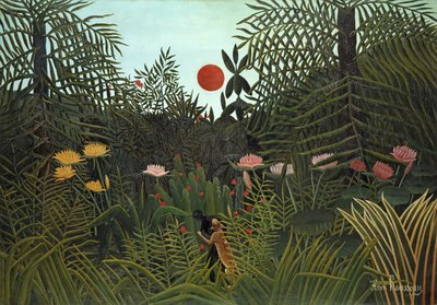 Personne noire attaquée par un jaguar, 1910 - Henri Rousseau