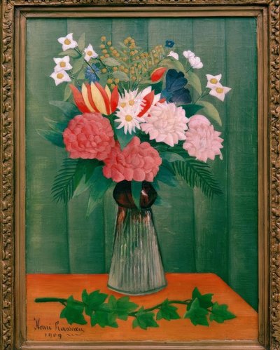 Bouquet de fleurs avec branche de lierre - Henri Rousseau
