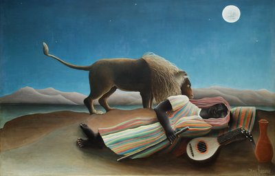 En français :  La Bohémienne endormie (The Sleeping Gypsy) - Henri Rousseau